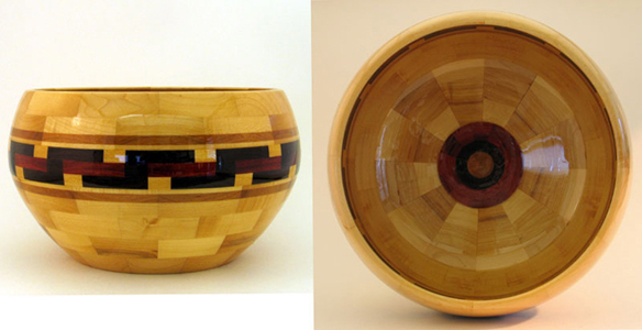 Segmented Salid Bowl - Running Snake Pattern